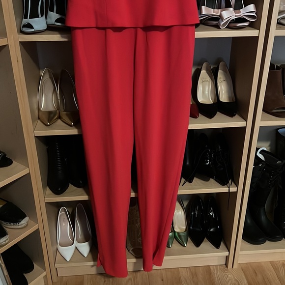 Red jumpsuit with ruffle top. Never worn tag still attached - Picture 2 of 4